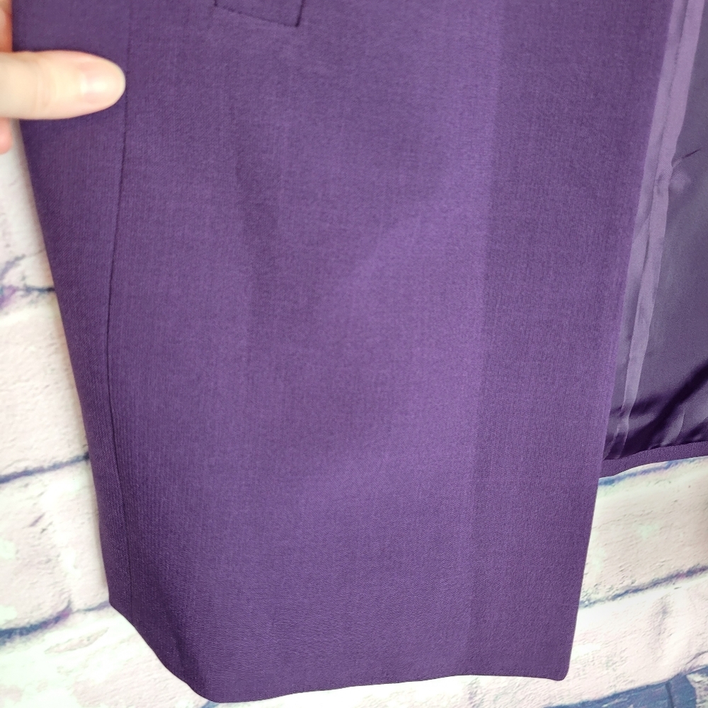ANNE KLEIN BLACKBERRY CORDIAL OPEN FRONT WORK CAREER DRESS LONG LENGTH JACKET M - Picture 7 of 13